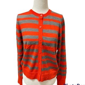 Ann Taylor Loft Orange and Gray Striped Size Medium